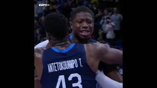 Thanasis Antetokounmpo consoling his brother Kostas after Greece was eliminated from EuroBasket ❤️