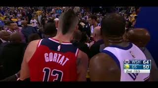 Watch as a fight breaks out During Warriors vs. Wizards