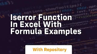 iserror function in excel with formula examples