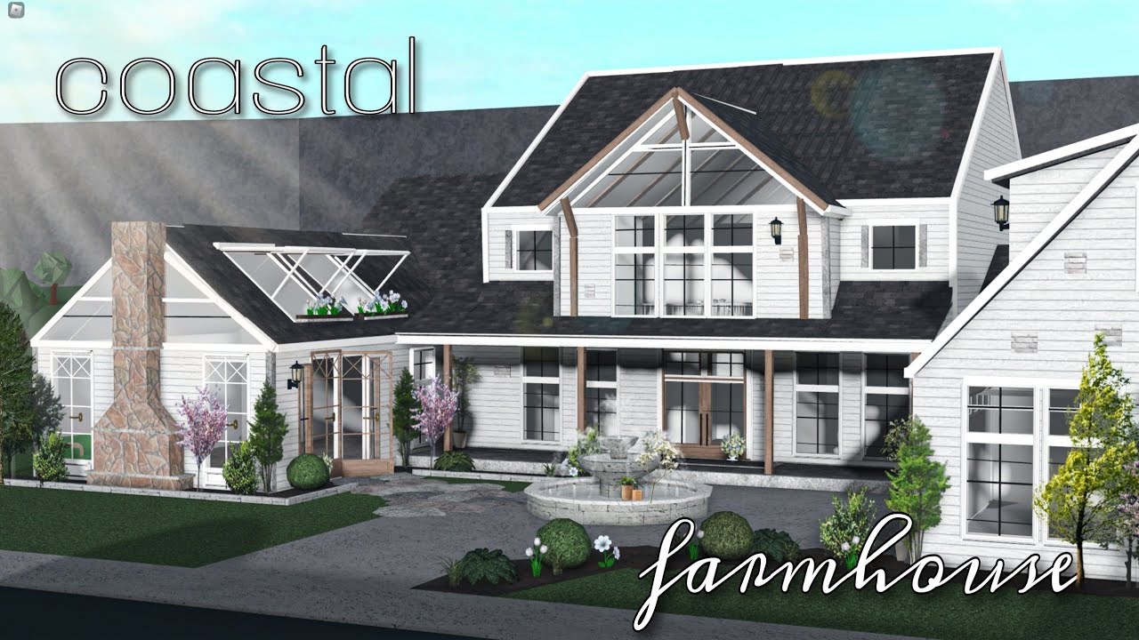 Bloxburg || Realistic Coastal Farmhouse Speedbuild - YouTube