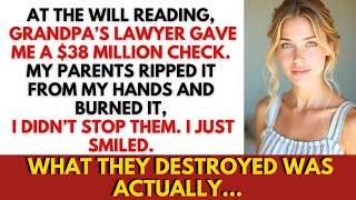 At The Will Reading, My Parents Burned The $38M Check Grandpa Gave Me. I Smiled. What They Burned…