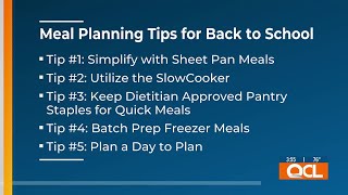 Meal planning made easy for back-to-school season