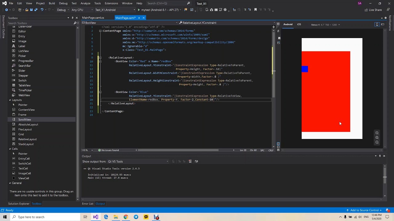 Xamarin (How To Use RelativeLayout In Xamarin Form) / RelativeLayout Ni ...