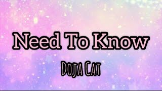 Doja Cat - Need To Know (Lyric Video) *SUPER CLEAN*