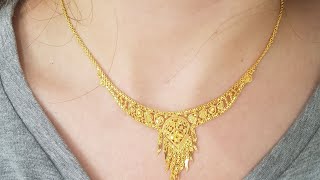 21K Light Weight Gold Necklace  || Fashionable Gold Necklace Collection For Teens