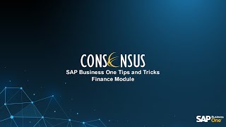 SAP Business One Tips and Tricks   Finance Module