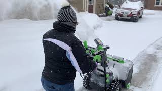 Ego 2 stage snowblower petite wife demo