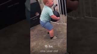 ONE YEAR OLD #baby LIFT 15lb BALL