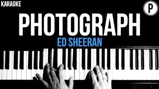 Ed Sheeran - Photograph Karaoke Slowed Acoustic Piano Instrumental Cover Lyrics