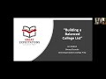 Building a Balanced College List (2022)