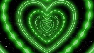 Heart Tunnel Background💚Green Heart Background - Abstract Background Video Loop