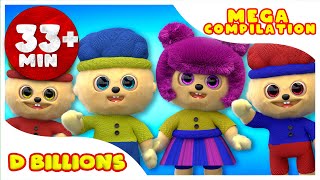 Knitted Cha-Cha, Chicky, Lya-Lya & Boom-Boom Toys | Mega Compilation | D Billions Kids Songs