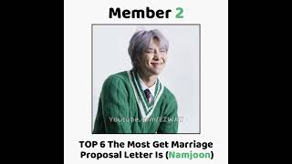 BTS Members Who Get The Most Marriage Proposal Letter!! 😮🥰