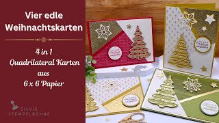 Besondere Kartentechnik/  edle Weihnachtskarten / Dekorativer Tannenbaum / Stampin' Up!