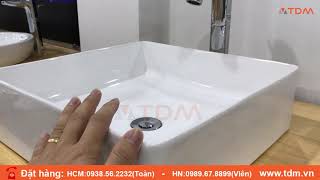 TDM.VN | Review lavabo đặt bàn và vòi chậu rửa mặt TOTO LW574JW/F + TLS02303V chi tiết