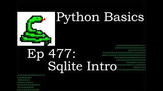 Python Basics Sqlite Intro