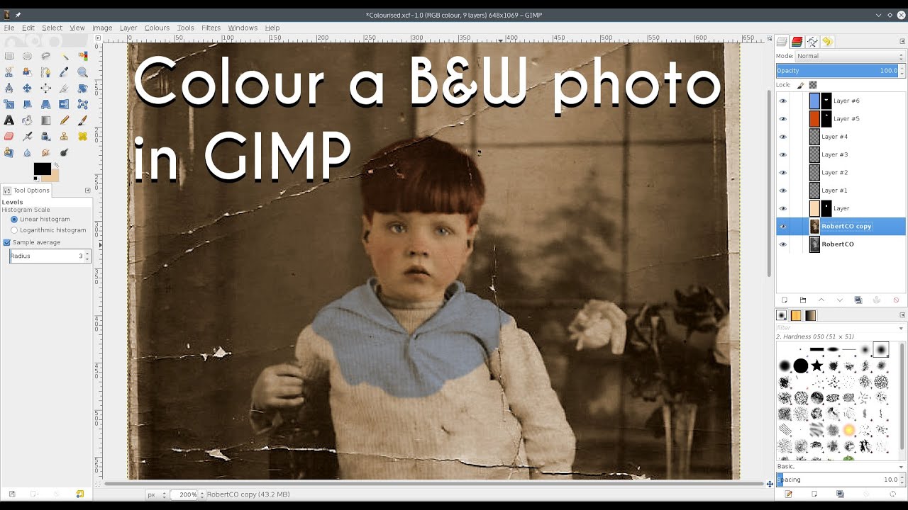 Colour A B&W Photo In GIMP - YouTube