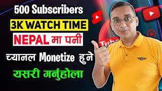 Enable 500 Subscriber 3K Watch Time for Channel Monetization | YouTube New Update