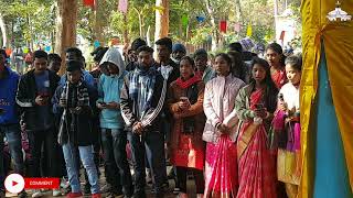 युवा संघ YOUTH OF MAHUADANR SHARING NEW YEAR JOY WITH BISHOP THEOWITH WELCOME SONGमौसम ये सुहावना है