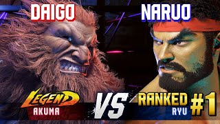 SF6 ▰ DAIGO (Akuma) vs NARUO (#1 Ranked Ryu) ▰ High Level Gameplay