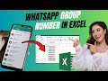 How to get all numbers from whatsapp group | How to download whatsapp group contacts in excel