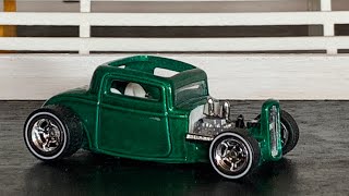 Custom Hot Wheels 32 Ford channeled 50’s show rod