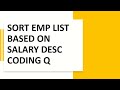 Sort Employee List in descending order || java coding interview questions and answers