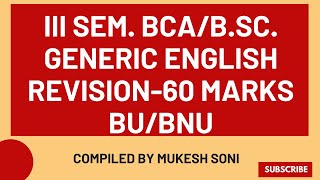 3-BCA/B.SC.:GENERIC ENGLISH-EXAM REVISION-BU/BNU