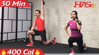 30 Min HIIT Kettlebell Workouts for Fat Loss & Strength - Kettlebell Workout Training Exercises