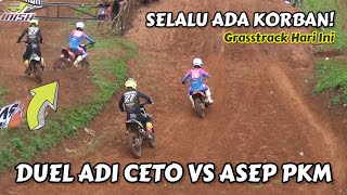 Kembali Terjadi Duel Klasik Asep PKM vs Adi Ceto Hingga Keluar Lintasan Grasstrack Hari Ini