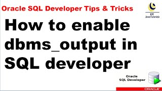 How to enable dbms_output in SQL developer ? || Oracle SQL Developer Tutorial