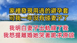 家裡發現用過的避孕套，可我一年沒有碰妻子了，我明白妻子出軌綠了我，我怒提離婚她哭著跪求原諒#婚外情 #情感故事 #婚姻生活