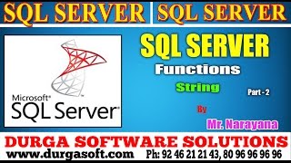 Sql Server tutorial || onlinetraining||string functions Part-2 by Narayana