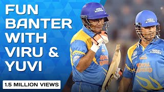 Fun banter between Virender Sehwag, Yuvraj Singh \u0026 Sachin Tendulkar | RSWS Series 2021