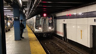 IND 53rd Street Line | Queens Bound R160A E Train Arrives And Departs 7th Ave 53rd Street.