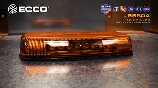 ECCO LED Mini Light Bar 360 Warning Light  Amber Permanent Mount Model# 5590A