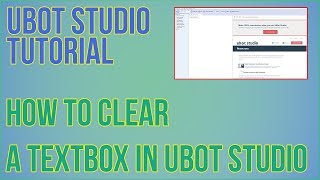 How To Clear A Textbox Field In Ubot Studio