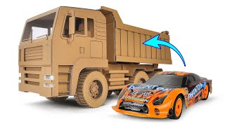 【ラジコン】ダンボールでダンプカーに大改造！How to Make RC Dump Truck from Cardboard！