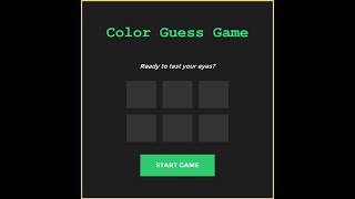 Guess a Color Game Using Tkinter