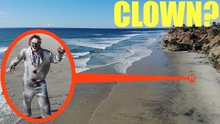 you won't believe what my drone caught on camera at clown state beach / scary killer clown sighting!