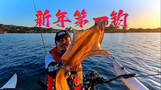 划着小船去钓鱿鱼，新的一年，新的开始。Southport Tasmania squid fishing