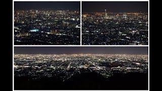 境内からパノラマ大阪夜景　大阪府八尾市「水呑地蔵尊」