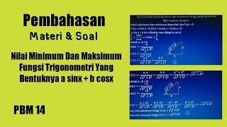 Nilai Minimum Dan Maksimum Fungsi Trigonometri Yang Bentuknya a sinx + b cosx I PBM 14