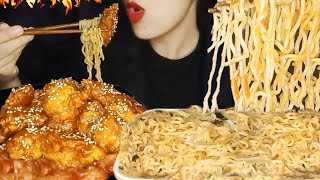 ASMR EATING Spicy Chicken, Seafood Noodles Mukbang |Spicy Noodles Challenge