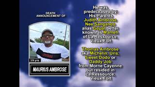 Maurius Ambrose~ Medium Obituary