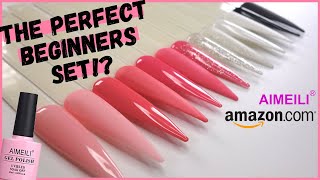 AIMEILI GEL POLISH SWATCHES  | CHEAP AMAZON GEL NAIL POLISH | SET 1 - PERFECT SET FOR BEGINNERS! 🌸