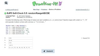 Java Practice It || 5.5 randomRangeABCDE || random basics
