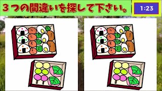 【間違い探し】行楽弁当。３つの間違いを探して下さい。find 3 differences