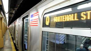 BMT Subway: Whitehall Street Bound R160 (Q) train at Court St. (With Announcement)