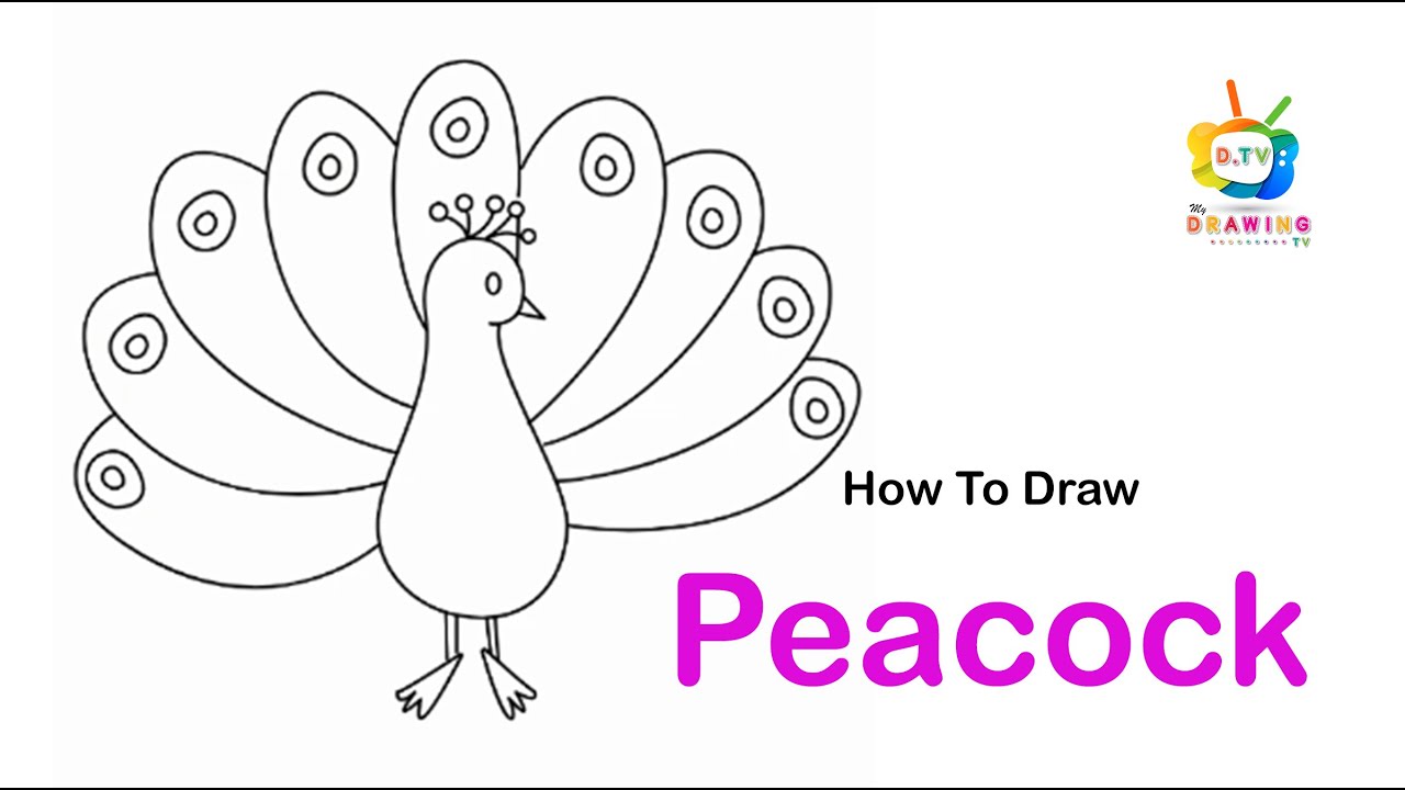 How To Draw A Peacock | Easy Drawing Step By Step | #52 - YouTube